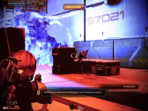 Mass Effect 2 : Warten Sie mit der Zerstörung des Schutzschildes, bis alle Wachen erledigt sind.