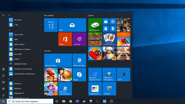 Microsoft has put the tile look introduced with Windows 8 into the start menu with  Windows 10, but in the current version it often looks a bit (too) colorful and restless.